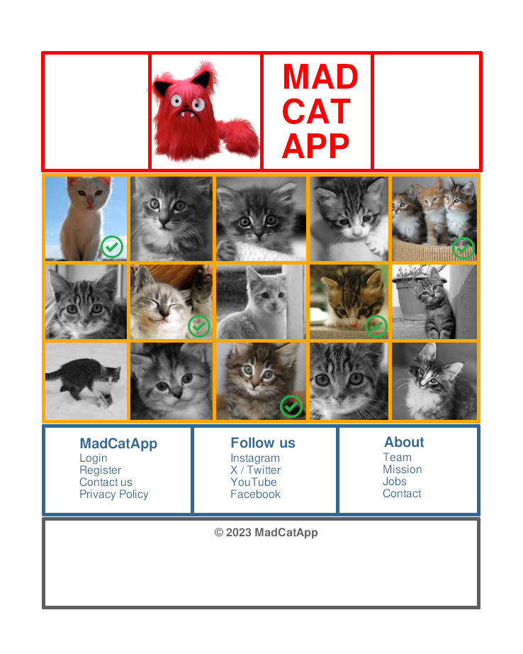 Cats in grid